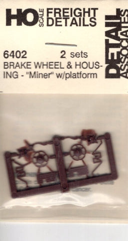HO Scale Detail Associates 6402 Brake Wheel & Housing - "Miner" w/platform