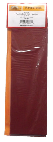 HO Scale Chooch 214-8623 Medium Dark Red Brick Wall Flexible Sheet 2-Pack