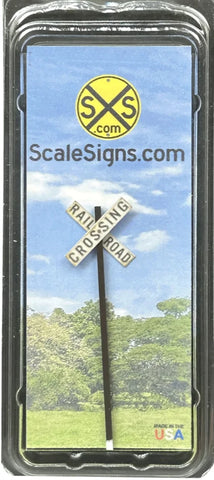 HO Scale ScaleSigns.com 20608-3d Weathered Railroad 3D Crossbuck Sign