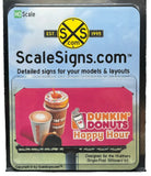 HO Scale ScaleSigns.com 160701 Dunkin Donuts Sign for Walther Billboard Kit