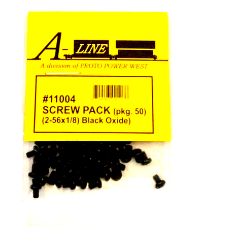 A Line Product 11004 2-56 x 1/8" Phillips Black Oxide Screws pkg(50)