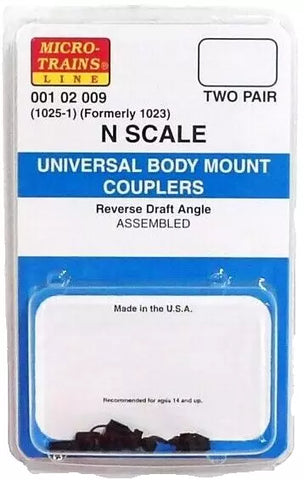 N Scale Micro Trains 102009 Black Universal Assembled Body Mount Coupler