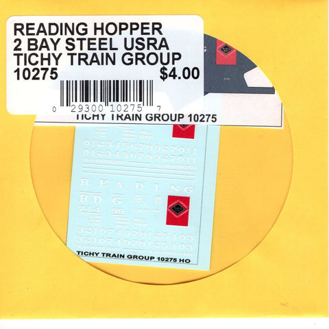 HO Scale Tichy Train 10275 Reading Hopper 2 Bay Steel USRA Decal Set