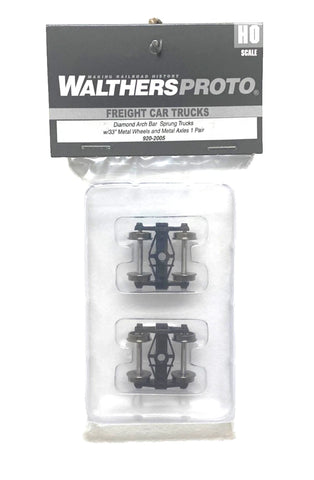HO Scale Walthers Proto 920-2005 Diamond Arch Bar Trucks w/33" Metal Wheels
