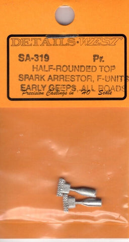 HO Scale Details West SA-319 Half-Rounded Top Spark Arrestor, F-Units Early Geep