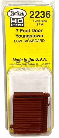 HO Scale Kadee 2236 7' Youngstown Boxcar Doors Low Tack Board Red Oxide (2) pr