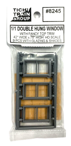 HO Scale Tichy Train Group 8245 1/1 Double-Hung Window pkg (9)