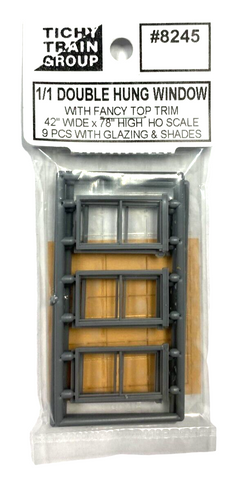 HO Scale Tichy Train Group 8097 Double Hung Windows – Unassembled Kit (12 Pieces)