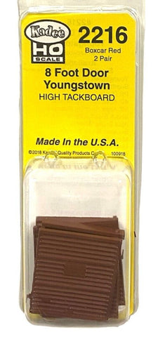 HO Scale Kadee 2216 8' Youngstown Boxcar Doors High Tack Board Boxcar Red (2) pr