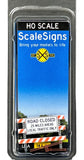 HO Scale ScaleSigns.com 403609 Type 3 Road Closed Local Only Traffic Barricade