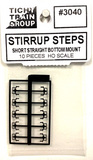 HO Scale Tichy Train Group 3040 Short Straight Bottom Mount Freight Car Stirrups pkg (10)
