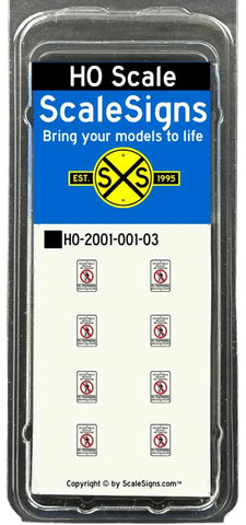 HO Scale ScaleSigns.com 21103 UP Union Pacific No Trespassing #3 Sign (8) pcs