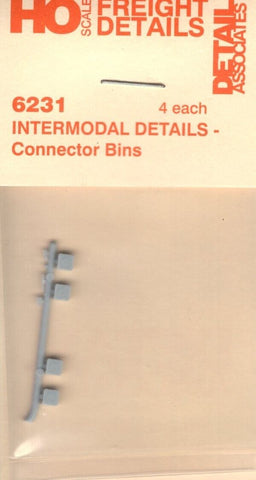 HO Scale Detail Associates 6231 Intermodal Details - Connector Bins 4 Each