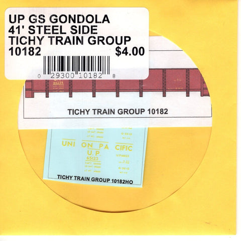 HO Scale Tichy Train 10182 UP GS Gondola 41' Steel Side Decal Set