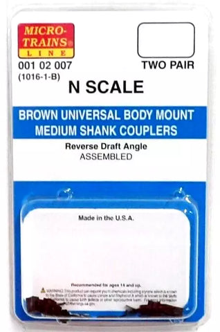 N Scale Micro Trains 102007 Brawn Assembled Body Mount Medium Shank Coupler