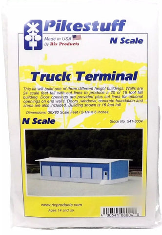 N Scale Pikestuff 541-8004 Blue 30' x 80' Truck Terminal Building Kit