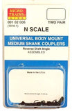 N Scale Micro Trains 102006 Assembled Body Mount Medium Shank Coupler pkg (2)