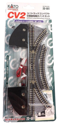 N Scale Kato Unitrack 20-891 CV-2 Unitrack Compact Multi-purpose Turnout Set