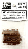 HO Scale Tichy Train Group 8271 5-1/2" Hex Bolt w/7" Washer pkg (96)