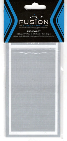 HO Scale Fusion Graphics FW1-87 Union Pacific Coal Hopper White Dash Decal Set