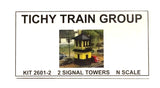 N Scale Tichy Train Group 2601-2 Wooden Signal Tower Kit (2) Pk