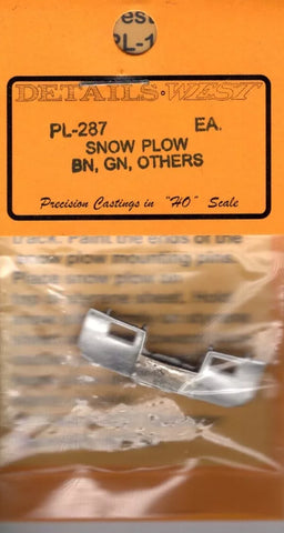 HO Scale Details West PL-287 Snow Plow BN, GN & Others.