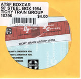 HO Scale Tichy Train 10396 Santa Fe ATSF Boxcar 50' Steel Box 1954 Decal Set