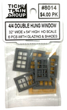 HO Scale Tichy Train Group 8014 32 x 54" 4/4 Double Hung Windows pkg (6)