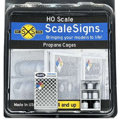 HO Scale ScaleSigns.com 15004 Griff's Propane Cage w/Tanks-Bottles