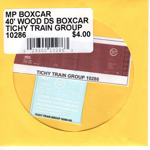 HO Scale Tichy Train 10286 MP Missouri Pacific 40' Wood DS Boxcar Decal Set
