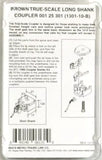N Scale Micro Trains 125301 Brown True-Scale Long Shank Coupler pkg (10) pr