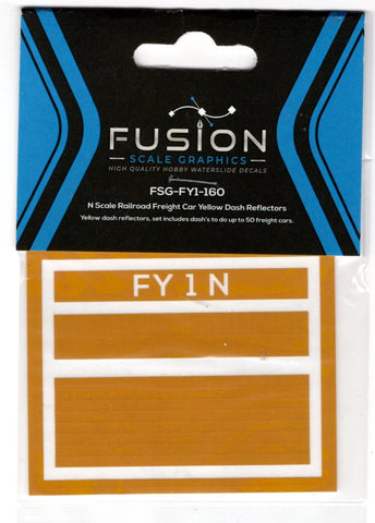N Scale Fusion Graphics FY1-160 Freight Car Yellow Consistently Strips Decal