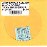 N Scale Tichy Train 10448N 40'/50' Boxcar Data Set Black Gothic Decal Set