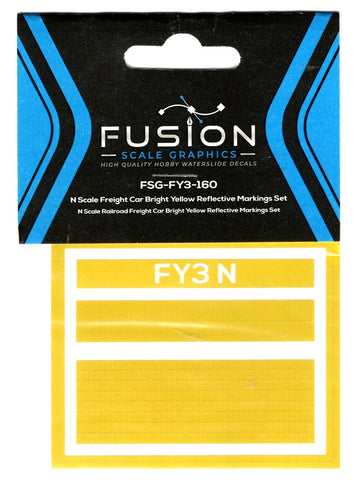 N Scale Fusion Graphics FY3-160 Freight Car Bright Yellow Consistently Stripes