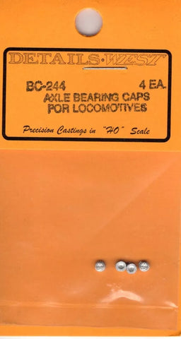 HO Scale Details West BC-244 Axle Bearing Caps for Locomotives 4 Ea.