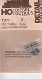 HO Scale Detail Associates 1503 MU Stand - EMD Intermediate, Single 2/Pkg
