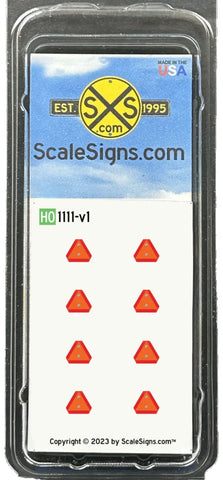 HO Scale ScaleSigns.com 1111v1 Farm Slow Moving Vehicle Triangle Sign (8) pcs