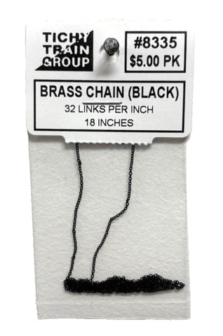 Share HO Scale Tichy Train Group 8335 Blackened Brass Chain 32 Links Per Inch 18" Long