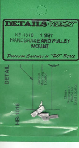 HO Scale Details West HB-1016 1 Set Handbrake and Pulley Mount