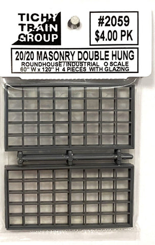 O Scale Tichy Train Group 2059 20/20 Double-Hung 60 x 120" Masonry Window (4)pcs