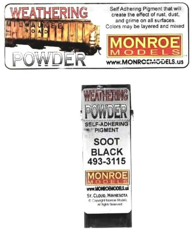 Monroe Models 3115 Soot Black Weathering Powder/Chalk 1oz 29.6ml