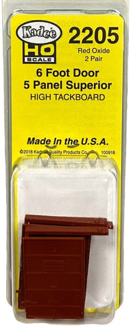 HO Scale Kadee 2205 6' Superior 5 Panel Boxcar Doors High Tack Board Red Oxide