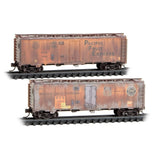 N Scale Micro Trains 983 05 098 Pacific Fruit Express 40' Steel Reefer 2-Pack