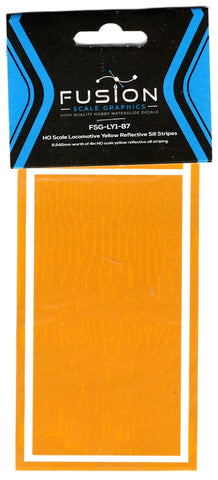 HO Scale Fusion Graphics LY1-87 Locomotive Yellow Reflective Sill Stripes Decal