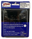 N Scale Atlas 70000181 Black Single-Arm Square LED Street Light 3-Pack