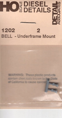 HO Scale Detail Associates 1202 Bell - Underframe Mount 2 Pkg