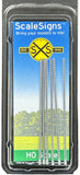 HO Scale ScaleSigns.com 14000 Silver Pinnacle-U-Channel Sign Posts (6) pcs