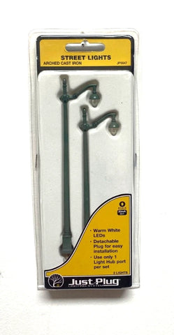 O Scale Woodland Scenics JP5647 Just Plug Arch Cast Iron Street Light (2) pcs