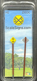 HO Scale ScaleSigns.com 2103c Yellow Railroad Speed Limit 50-40 Sign (2) pcs