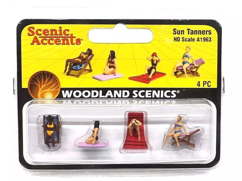HO Scale Woodland Scenics A1963 Sun Tanners Figures (6) pcs
